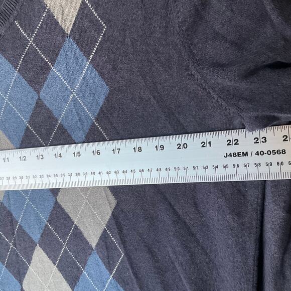 Van Heusen Men’s Long Sleeve V-neck Knit Sweater size L, Blue - Picture 3 of 8